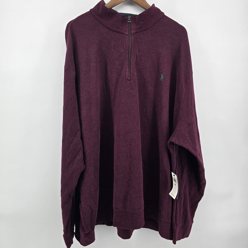 Polo Ralph Lauren 1/4 Zip‎ Sweater Pullover Maroon Size Men's 4XB NWT Pony Logo